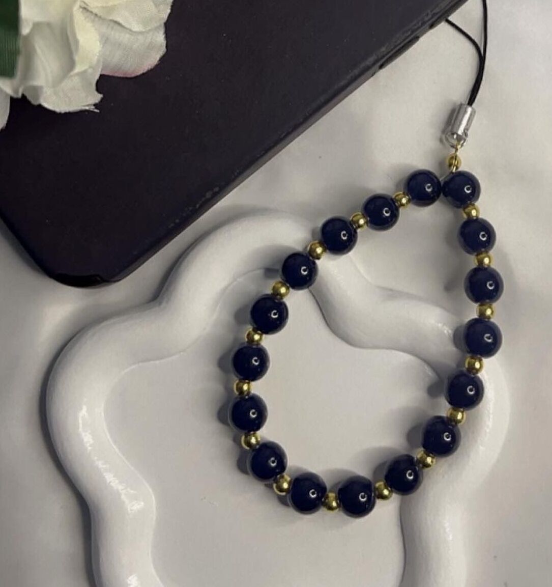 Stylish Black Tasbi Phone Charm